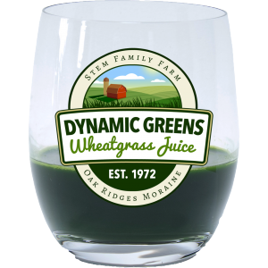 Glass Of Dynamic Greens Wheatgrass Juice